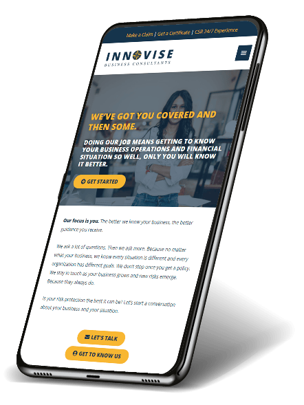 innovise business consultants mobile web mockup