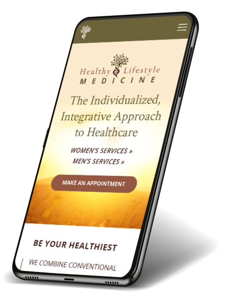 healthy lifestyle medicine homepage mobile mockup