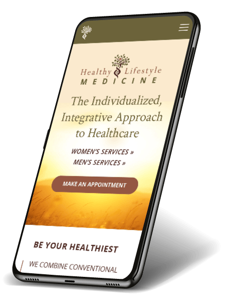 healthy lifestyle medicine homepage mobile mockup