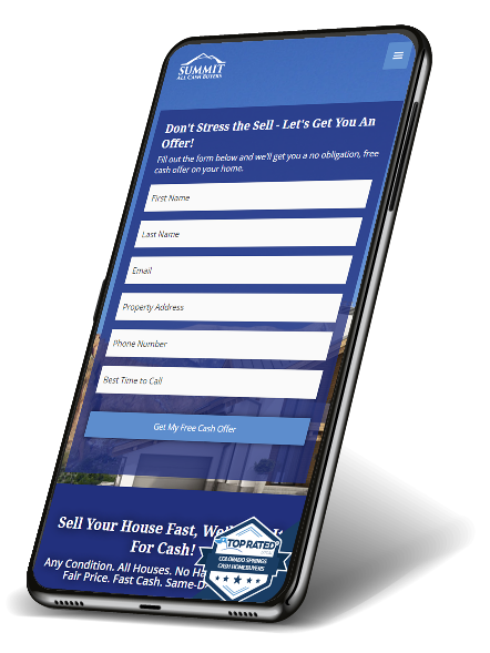 summit all cash buyers mobile page mockup