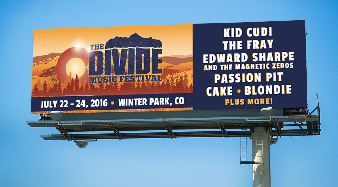 divide music festival billboard design