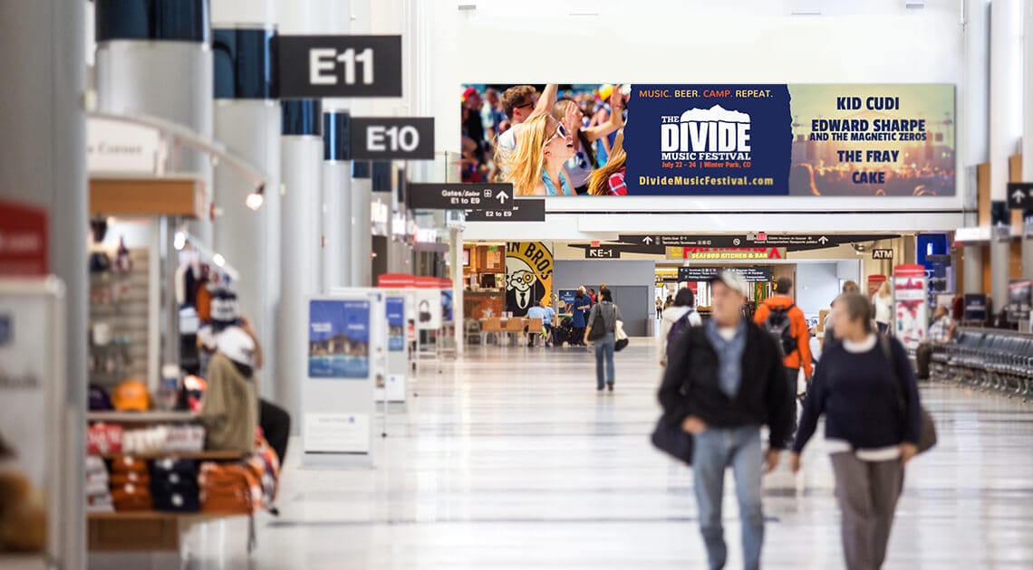 divide music festival denver airport mockup