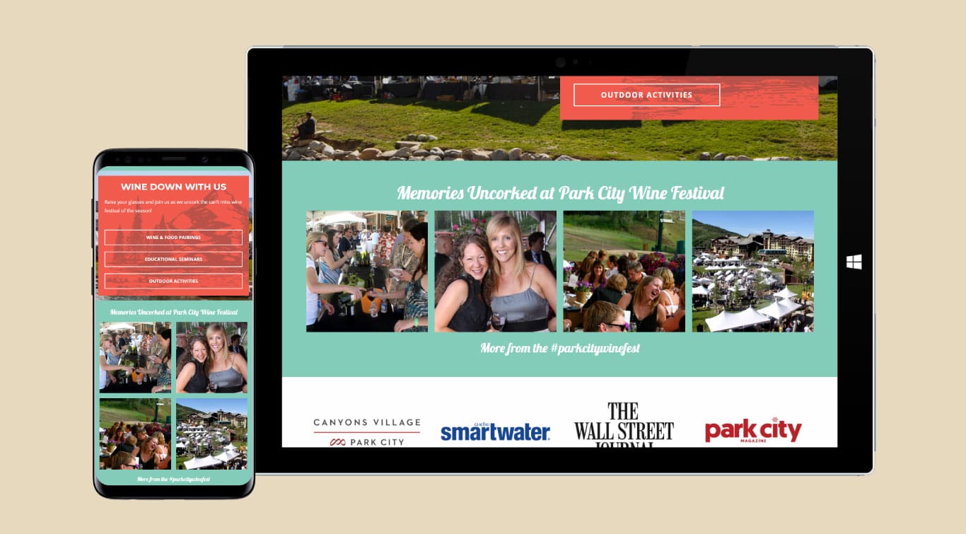 park city winery festival web design