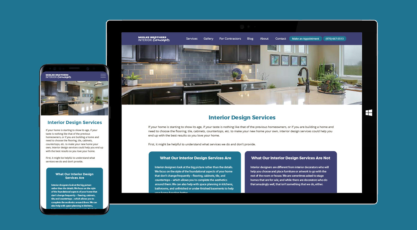 mielke interior concepts web design responsive