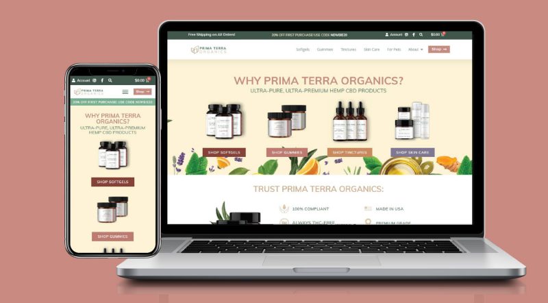 prima terra organics web design