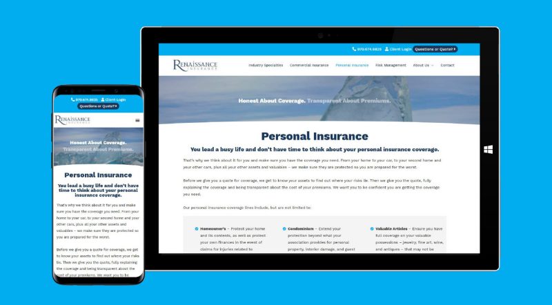 renaissance insurance child page design