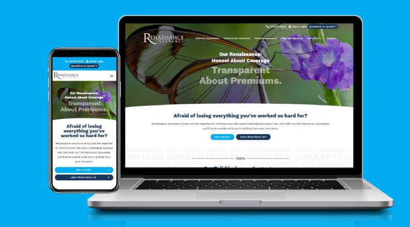renaissance insurance website design