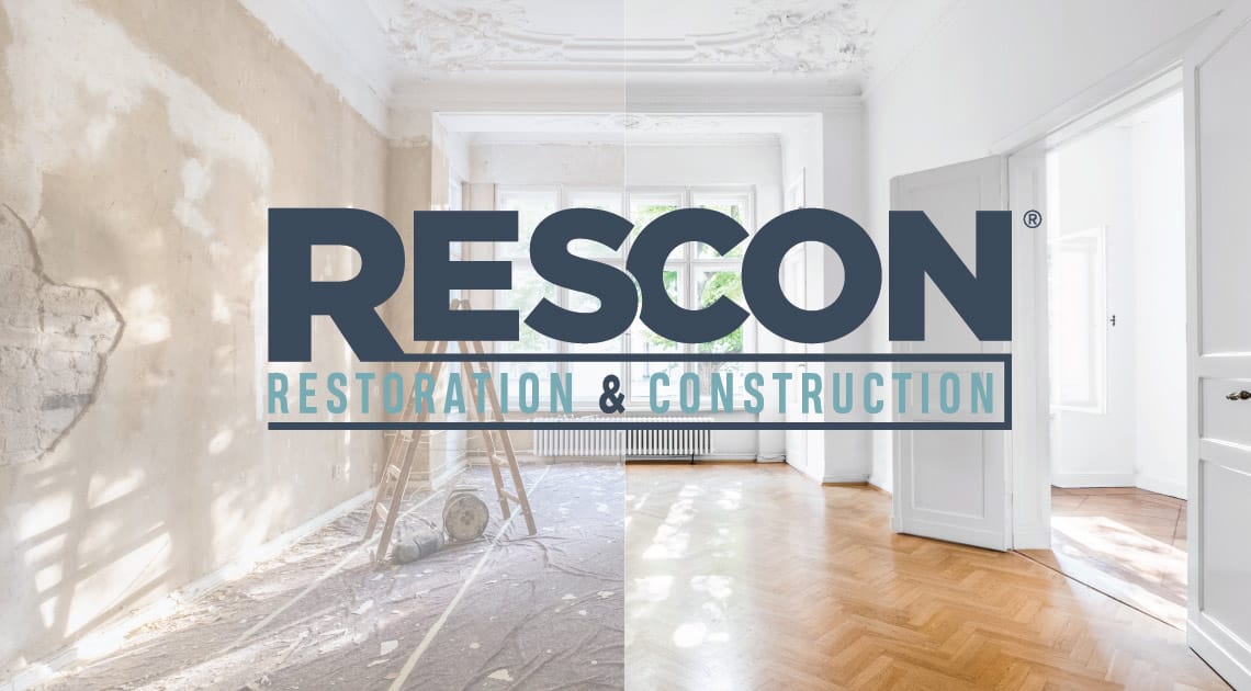 rescon restoration and construction design logo branding
