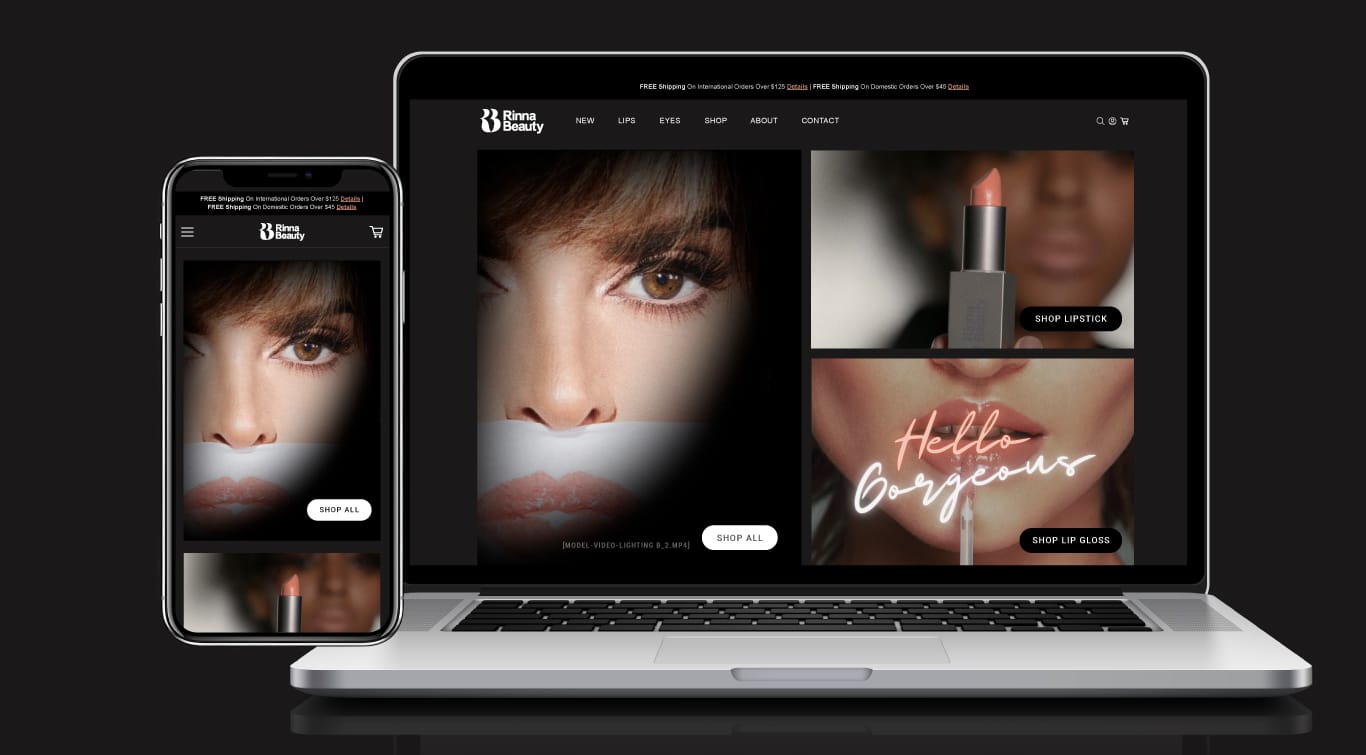 rinna beauty home page design