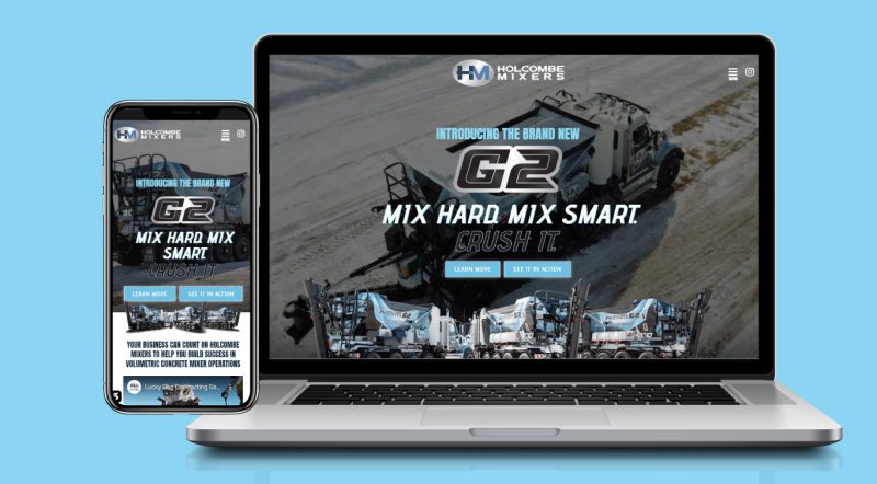 holcombe mixers g2 desktop web design