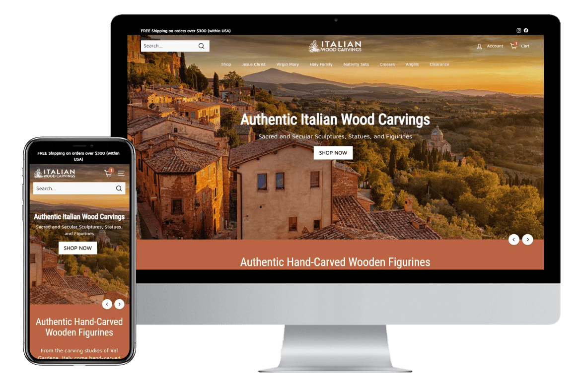 italian woodcarvings homepage sage design