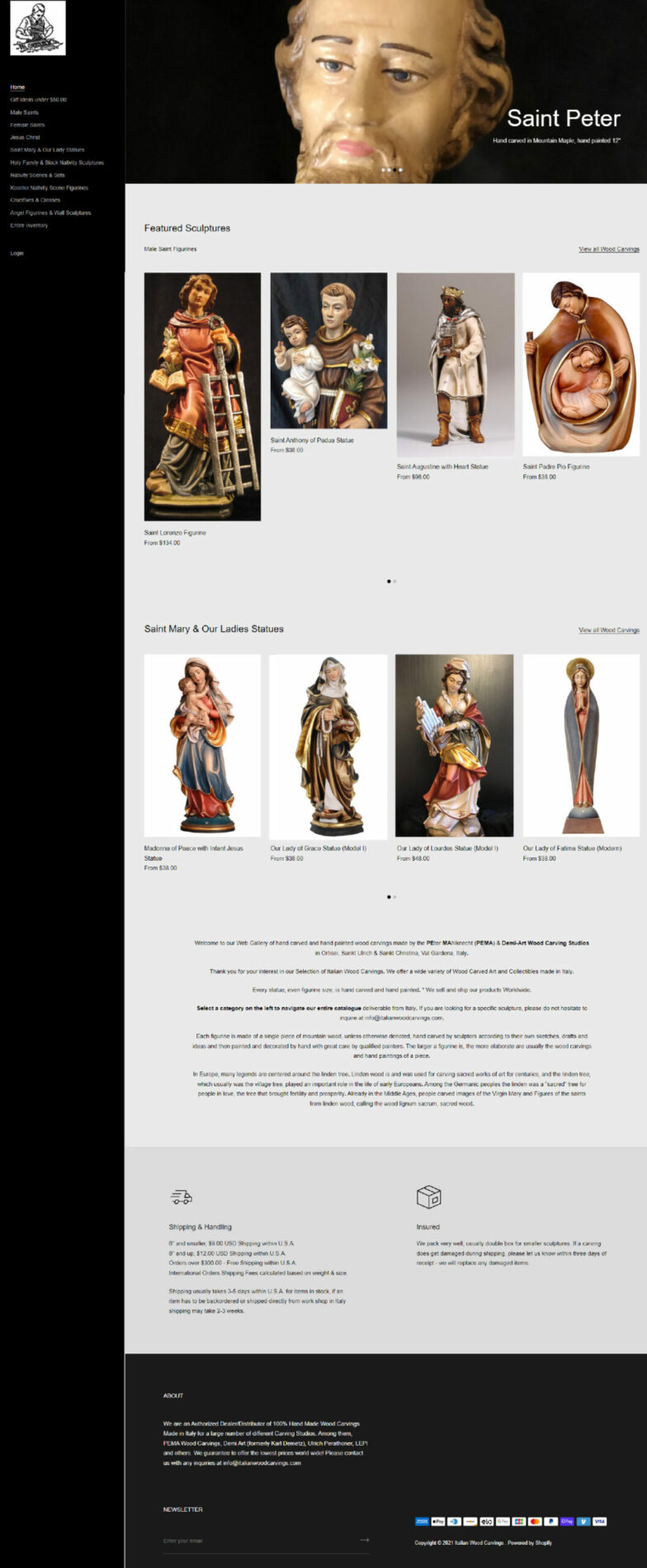 italian woodcarvings child page before