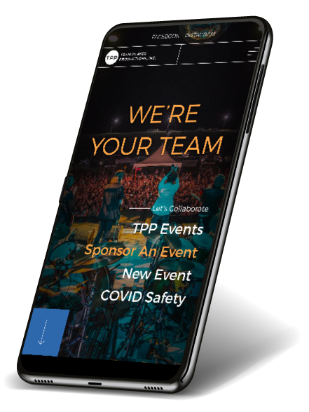 team player productions mobile web mockup